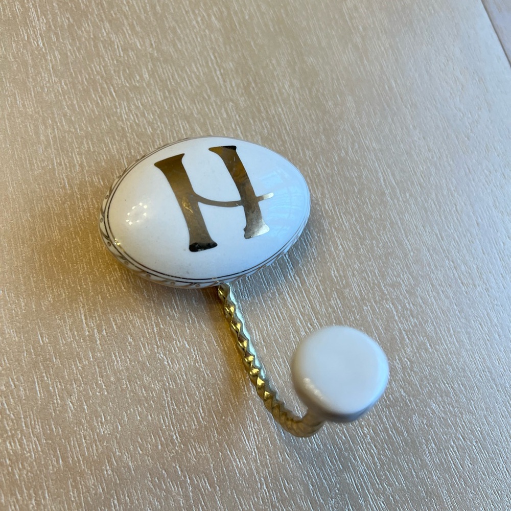 Anthro x Molly Hatch Ceramic Hook - Letter H